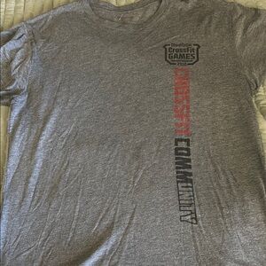 Reebok Gray Short Sleeve Tee with Bold Graphics